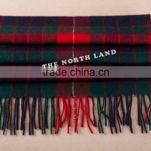 Wool Cashmere Scottish Tartan Scarf thumbnail-4
