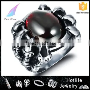 Fashionable Trend Claw Stainless Steel Jewelry Cubic Zirconia Zircon Ring for Men thumbnail-1