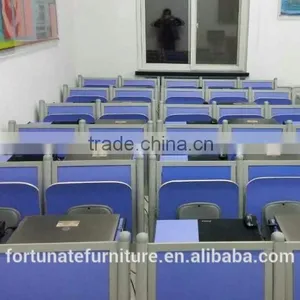 Blue Bent Plywood Seat and Back Lecture Hall Folding Chair thumbnail-5