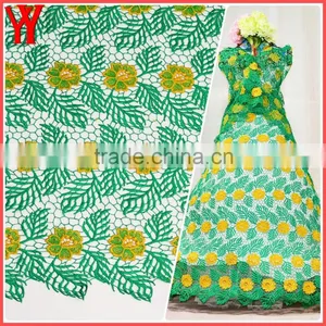 Nice Flower Embroidery Designs African Lace Fabrics Guipure Lace With Stones thumbnail-1