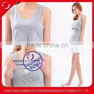 100 Cotton Plain Maternity & Breastfeeding Tank Top thumbnail-1