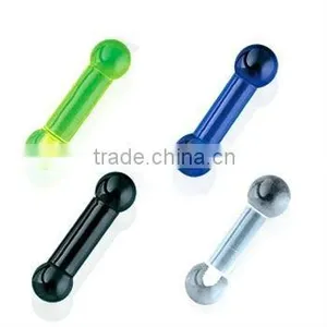 Acrylic Tongue Ring Straight Barbell thumbnail-1