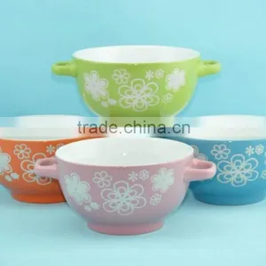 14cm Stoneware Bowl With Two Small Handles thumbnail-1