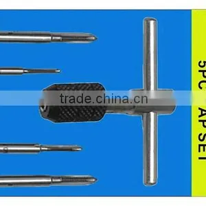 5- Piece Metric Small Tap Set Hand Tools With T Tap Wrench thumbnail-5