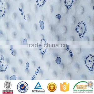 2016 Fashion Design SGS Checked Skin-friendly Print Minky Dot Children's Blankets Fabric thumbnail-1
