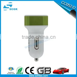 2.1A Dual USB Car Charger With Metal Ring for Iphone thumbnail-6
