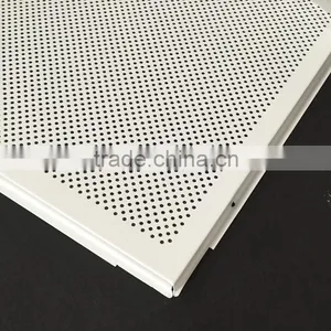 Sound-absorption Acoustic 600x600 Modern Perforated Metal Frame Suspended False Ceiling White Color thumbnail-1