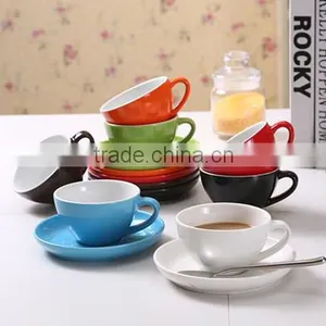 Color Glaze Porcelain Coffee Cup With Saucer thumbnail-4