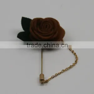 2016 Men Brooch Flower Lapel Pin Suit Boutonniere Fabric Pin Button Stick Flower Brooches Pin For Weddiing thumbnail-3