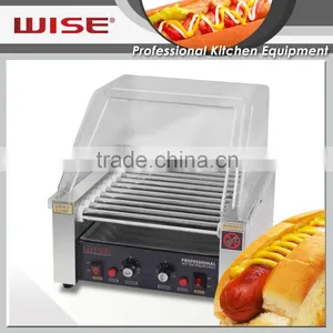 WISE Commercial 11 Rolls Electric Stainless Steel Hot Dog Roller Grill With Sneeze Guard thumbnail-6