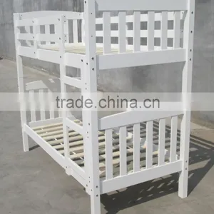 White Toddler Wood Bunk Bed for Adults thumbnail-1