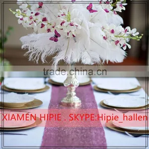 Shiny Pink Sequin Beaded Table Runners for Wedding thumbnail-1