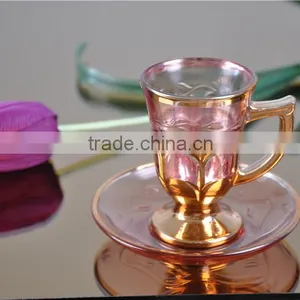 Luxury Gold Glass Cup and Saucer thumbnail-1