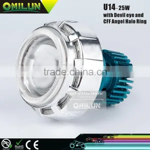 Wholesale Item U14 12-80V 25W LED Motorcycle Headlight With CFF Angel Halo Ring Quality Choice thumbnail-1