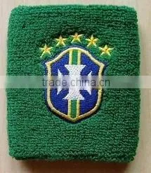 Solid Color Green Terry Cotton Sports Band With Embroidery Logo thumbnail-1