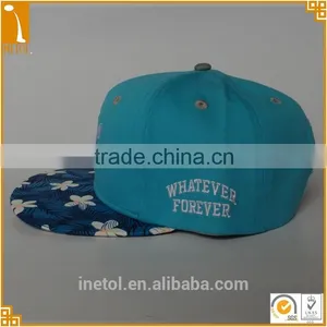 Promotional 6 Panel Polyester Cotton Printed Custom Floral Snapback Baseball Cap thumbnail-3