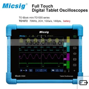 Digital Tablet Oscilloscope TO1072 70MHz 2CH 8'' Discplay, 14Mpts Memoery Depth Battery thumbnail-1