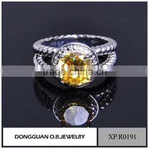 Diamond Drill Bit Engagement Ring With Yellow Diamond Wedding Ring thumbnail-2