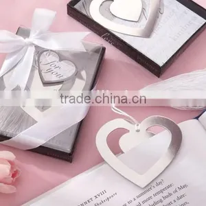 Love Story" Silver-Finish Heart-Shaped Bookmark Small Wedding Gift thumbnail-1