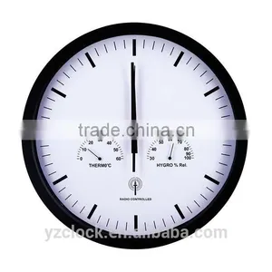 Hot Selling 12 Inch Aluminum Radio Controlled Wall Clock thumbnail-2