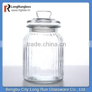 LongRun 32oz Charming Vintage-Style Ribbed Glass Jar Ginger Jars for Sale Glassware Wholesles thumbnail-1