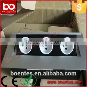 Euro Popular CE Approve Desktop Pop Up Hidden Power Socket/Outlet With 3 Way EU Standard Power Plug thumbnail-3
