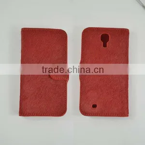 Factory Wholesale New Wallet Design Real Leather Horsehair Case for Samsung S4 I9500 With Card Slot OEM thumbnail-1