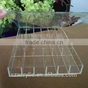 18 Lattices Clear Acrylic Case,acrylic Case With 18 Separators thumbnail-1