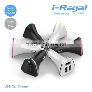 3-USB Ports Car Charger With Highlight Fireproofing Housing thumbnail-1