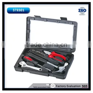 15pcs Cartbon Steel Tool Set 6'' Combination Plier Bit Holder 6'' Adjustable Wrench Bits thumbnail-1