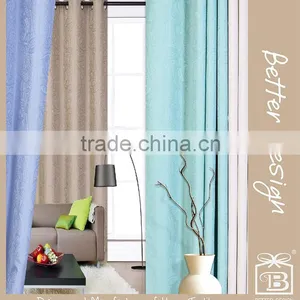 1pc Blue/taupe/teal/beige Fancy Wholesale 100% Polyester Solid Weaving Discount Blackout Type of Office Window Curtain thumbnail-1