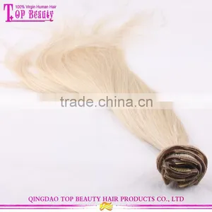 Wholesale Best Feedback 24 Inch Clip in Human Hair Extensions Double Weft Clip in Human Hair Extensions for White Women thumbnail-1