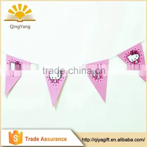 Hello Kitty Girls Theme Party Decorations Birthday Supplies Cute String Paper Banner thumbnail-1