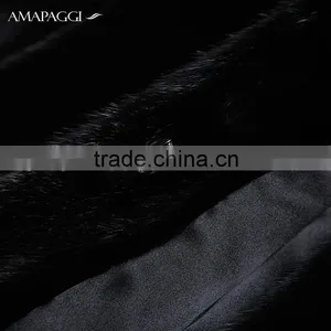 Factory Sale Long Black Natuarl Mink Fur Women Coat in China thumbnail-4
