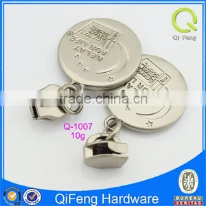 Q-1007 Wholesale Metal Long Chain Zipper Custom Engrave Design thumbnail-1