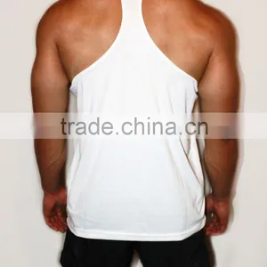 100% Cotton Y-back Mens Gym Singlet With Custom Printing,Top Quality Wholesale Gym Singlets thumbnail-1