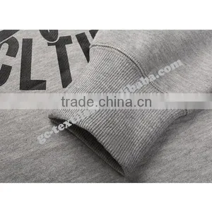 Men's Printed Round Neck Grey-Melange Fleece Sweater thumbnail-4