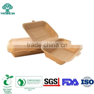 Eco Friendly Biodegradable Wheat Straw Disposable Paper Bento Lunch Box thumbnail-1