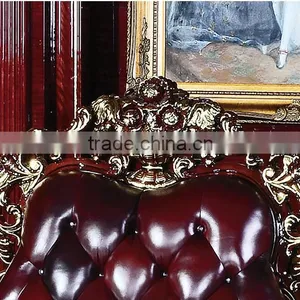 Luxurious American Style Genuine Leather Corner Sofa Set, Elegant Palace Living Room Furniture(MOQ=1 SET) thumbnail-2