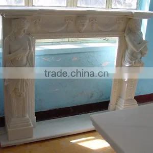 Western Style Carving Marble Fireplace thumbnail-6