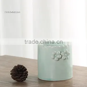 Hot Sale Indoor Decor Small Blue Ceramic Flower Pot for Succulent thumbnail-1