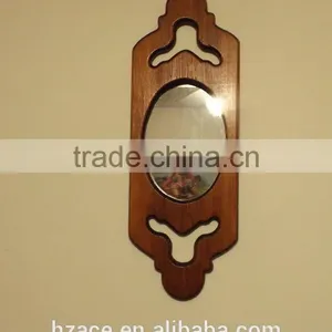 Antique Wall Mirror in Hand Curved Wooden Frame thumbnail-1