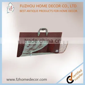 Decorative Metal Magazine Storage Holder With Wooden Board for Wall Decoration thumbnail-6