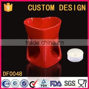 Custom Design Kitchen Craft Heart Shape Red Mini Ceramic Cheese Chocolate Fondue Set thumbnail-2
