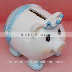 Resin Pink Pig Wearing Crown Piggy Bank Money Boxes Wholesale thumbnail-4