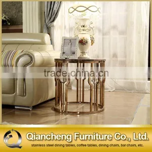 French Style Round Marble Top Side Table thumbnail-1