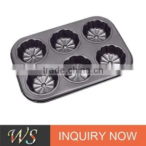 6 Cups Non-stick Carbon Steel Cupcake Bakeware thumbnail-1