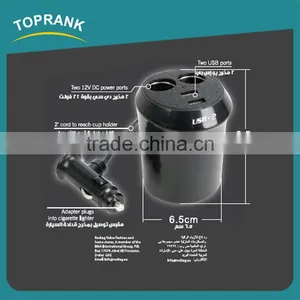 New Design DC 12V 2 Port Cigarette Lighter Splitter Adapter Dual Usb Charger Socket for Car thumbnail-2