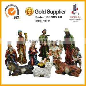 18 Inch Lively Resin Gift Christmas Decoration Nativity Set thumbnail-1