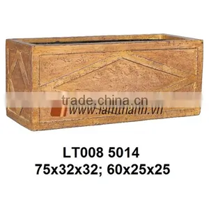 East Asia Exporter Rustic Rectangle Elegant Decorative Poly Antique Rock Pot thumbnail-1
